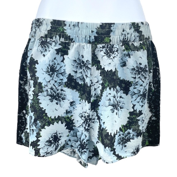 Fleur du Mal Silk Georgette Camisole/PJ Short Set, Blue Floral, Size M - Picture 4 of 7